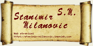 Stanimir Milanović vizit kartica